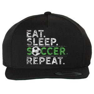 Eat Sleep Soccer Repeat Soccer Player Coach Wool Snapback Cap