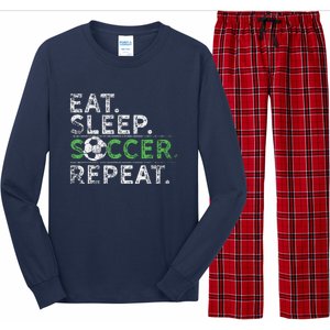 Eat Sleep Soccer Repeat Soccer Player Coach Long Sleeve Pajama Set