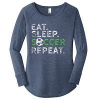 Eat Sleep Soccer Repeat Soccer Player Coach Women's Perfect Tri Tunic Long Sleeve Shirt