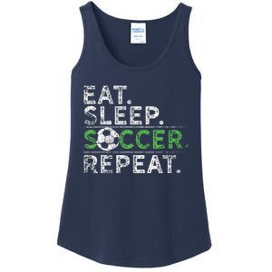 Eat Sleep Soccer Repeat Soccer Player Coach Ladies Essential Tank