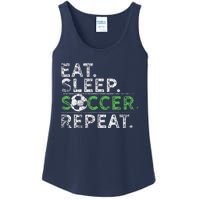 Eat Sleep Soccer Repeat Soccer Player Coach Ladies Essential Tank