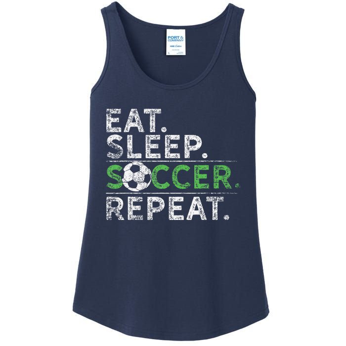 Eat Sleep Soccer Repeat Soccer Player Coach Ladies Essential Tank