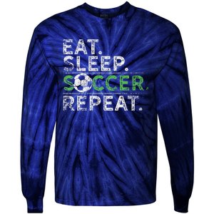 Eat Sleep Soccer Repeat Soccer Player Coach Tie-Dye Long Sleeve Shirt