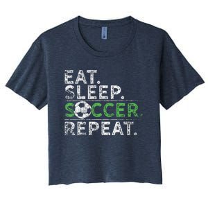 Eat Sleep Soccer Repeat Soccer Player Coach Women's Crop Top Tee