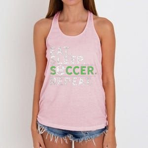 Eat Sleep Soccer Repeat Soccer Player Coach Women's Knotted Racerback Tank