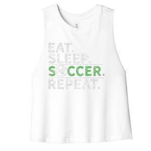 Eat Sleep Soccer Repeat Soccer Player Coach Women's Racerback Cropped Tank