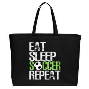 Eat Sleep Soccer Repeat Cool Sport Player Gift Cotton Canvas Jumbo Tote