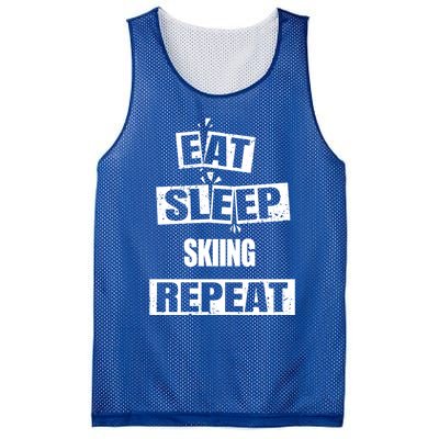 Eat Sleep Skiing Repeat Funny Skiing Great Gift Mesh Reversible Basketball Jersey Tank