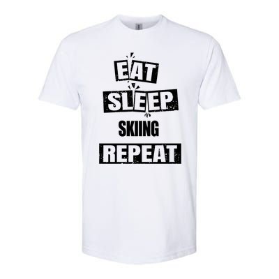 Eat Sleep Skiing Repeat Funny Skiing Great Gift Softstyle CVC T-Shirt