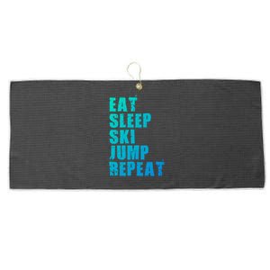 Eat Sleep Ski Jump Repeat Motivational Gift Ace057c Gift Large Microfiber Waffle Golf Towel