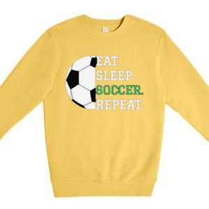 Eat Sleep Soccer Repeat Soccer Player Coach Premium Crewneck Sweatshirt