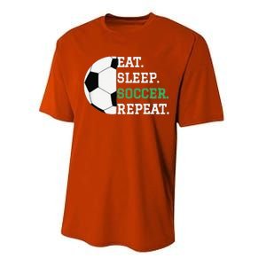 Eat Sleep Soccer Repeat Soccer Player Coach Performance Sprint T-Shirt