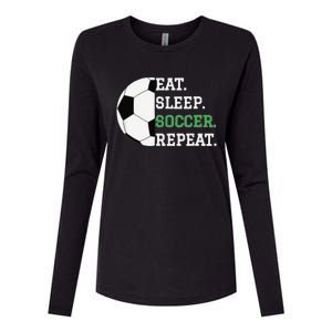 Eat Sleep Soccer Repeat Soccer Player Coach Womens Cotton Relaxed Long Sleeve T-Shirt