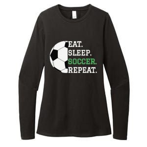 Eat Sleep Soccer Repeat Soccer Player Coach Womens CVC Long Sleeve Shirt