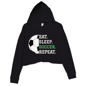 Eat Sleep Soccer Repeat Soccer Player Coach Crop Fleece Hoodie