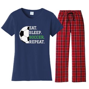 Eat Sleep Soccer Repeat Soccer Player Coach Women's Flannel Pajama Set