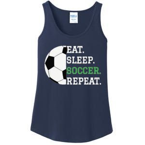 Eat Sleep Soccer Repeat Soccer Player Coach Ladies Essential Tank