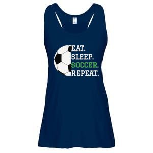 Eat Sleep Soccer Repeat Soccer Player Coach Ladies Essential Flowy Tank