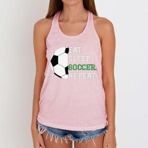 Eat Sleep Soccer Repeat Soccer Player Coach Women's Knotted Racerback Tank