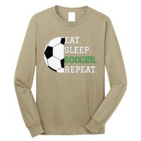 Eat Sleep Soccer Repeat Soccer Player Coach Long Sleeve Shirt