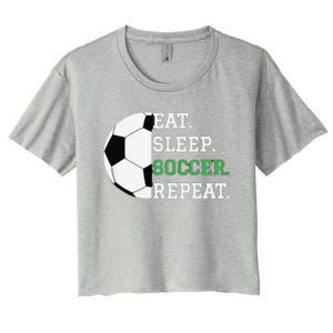 Eat Sleep Soccer Repeat Soccer Player Coach Women's Crop Top Tee