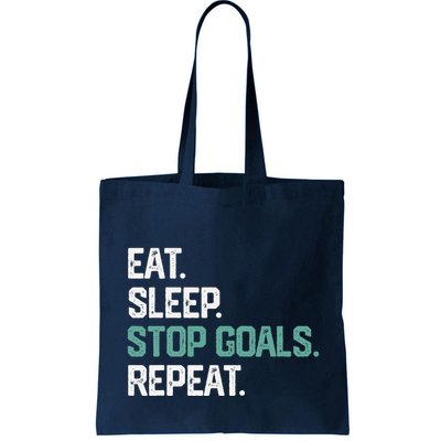Eat Sleep Stop Goals Repeat Goalie Soccer Hockey Bag
