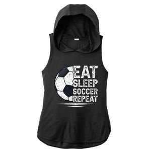 Eat Sleep Soccer Repeat Soccer Player Soccer Ladies PosiCharge Tri-Blend Wicking Draft Hoodie Tank