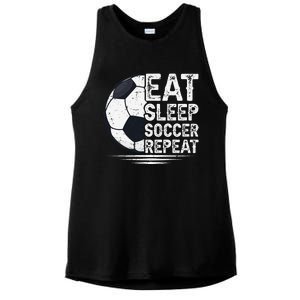 Eat Sleep Soccer Repeat Soccer Player Soccer Ladies PosiCharge Tri-Blend Wicking Tank