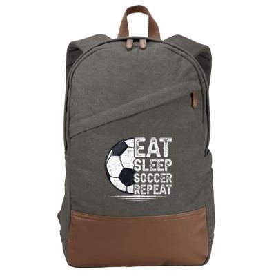 Eat Sleep Soccer Repeat Soccer Player Soccer Cotton Canvas Backpack