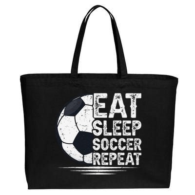 Eat Sleep Soccer Repeat Soccer Player Soccer Cotton Canvas Jumbo Tote