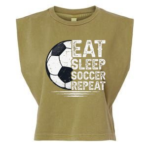 Eat Sleep Soccer Repeat Soccer Player Soccer Garment-Dyed Women's Muscle Tee