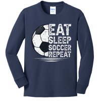 Eat Sleep Soccer Repeat Soccer Player Soccer Kids Long Sleeve Shirt