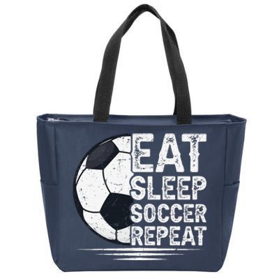 Eat Sleep Soccer Repeat Soccer Player Soccer Zip Tote Bag