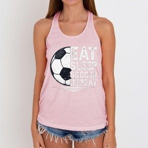 Eat Sleep Soccer Repeat Soccer Player Soccer Women's Knotted Racerback Tank