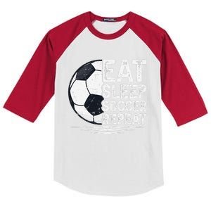 Eat Sleep Soccer Repeat Soccer Player Soccer Kids Colorblock Raglan Jersey