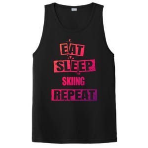 Eat Sleep Skiing Repeat Funny Skiing Gift PosiCharge Competitor Tank