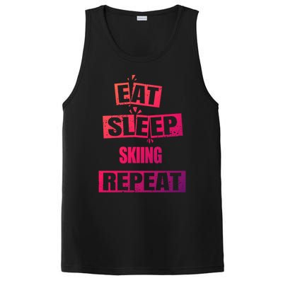 Eat Sleep Skiing Repeat Funny Skiing Gift PosiCharge Competitor Tank