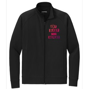 Eat Sleep Skiing Repeat Funny Skiing Gift Stretch Full-Zip Cadet Jacket