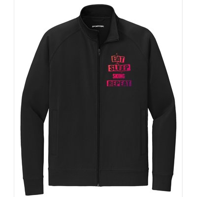 Eat Sleep Skiing Repeat Funny Skiing Gift Stretch Full-Zip Cadet Jacket