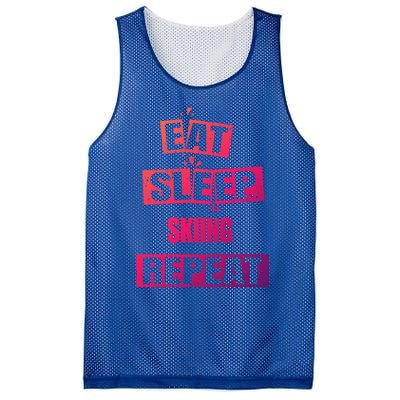 Eat Sleep Skiing Repeat Funny Skiing Gift Mesh Reversible Basketball Jersey Tank