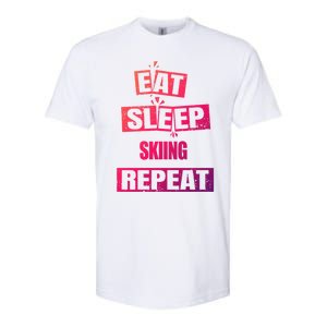 Eat Sleep Skiing Repeat Funny Skiing Gift Softstyle CVC T-Shirt