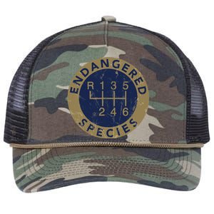 Endangered Species Stick Shift Manual Transmission Drivers Retro Rope Trucker Hat Cap