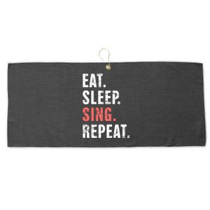 EAT SLEEP SING REPEAT Musical Theater Large Microfiber Waffle Golf Towel