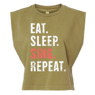 EAT SLEEP SING REPEAT Musical Theater Garment-Dyed Women's Muscle Tee