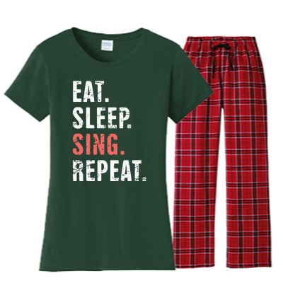 EAT SLEEP SING REPEAT Musical Theater Women's Flannel Pajama Set