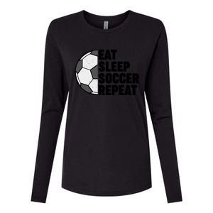 Eat Sleep Soccer Repeat Teens Girl Boy Womens Cotton Relaxed Long Sleeve T-Shirt