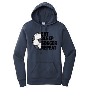 Eat Sleep Soccer Repeat Teens Girl Boy Women's Pullover Hoodie