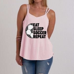 Eat Sleep Soccer Repeat Teens Girl Boy Women's Strappy Tank