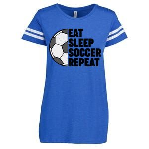 Eat Sleep Soccer Repeat Teens Girl Boy Enza Ladies Jersey Football T-Shirt