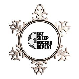 Eat Sleep Soccer Repeat Teens Girl Boy Metallic Star Ornament